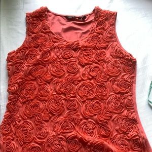 Stera slevesless red orange blouse